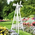 thumbnail image 2 of Wooden Windmill, Weather-Proof Wind Spinner, Outdoor Wind Mill for Garden Lawn Patio Decoration (White, Large), 2 of 14