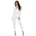 thumbnail image 3 of Adult Women's White Zip Front Reptile  Jumpsuit, 3 of 4
