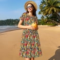 thumbnail image 4 of Balery Funny Owl Bird Vestidos sueltos de manga corta para mujer, vestidos de verano 2025, vestidos casuales de corte A con vuelo., 4 of 6