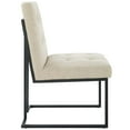 thumbnail image 3 of Modway Privy Black Stainless Steel Upholstered Fabric Dining Chair in Black Beige, 3 of 8