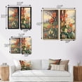 thumbnail image 4 of Designart "Retro Illustration Blooming Red Tulips III" Wildflowers Wall Art Set Of 2 - Traditional Red Wall Decor Set Of 2, 4 of 6
