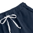 thumbnail image 5 of Nestiefly Men's Corduroy Pants Wide Leg Straight Sweatpants Elastic Waist Drawstring Casual Loose Fit Trousers Plus Size Clothes Navy XL, 5 of 6