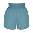 thumbnail image 3 of Uaswgudfs ​Women's Running Shorts High Waist Active Fit - 3" Inseam Elastic Waist & Side Pocket Summer​ Light Blue XL, 3 of 7