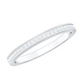 thumbnail image 3 of Rosec Jewels Pinpoint Set 1/4 CT Moissanite Ring for Women, Moissanite Semi Eternity Band Ring, Half Eternity Gold Band, Fine Jewelry Ring, 10K White Gold, US 3.50, 3 of 9