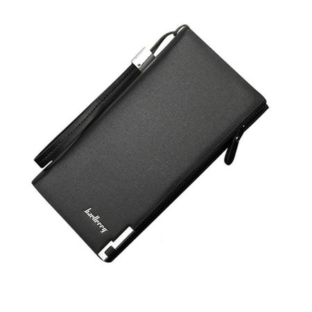 Baellerry Business Men's Wallets Solid PU Leather Long Wallet Portable Cash Purses Casual Standard Wallets Male Clutch