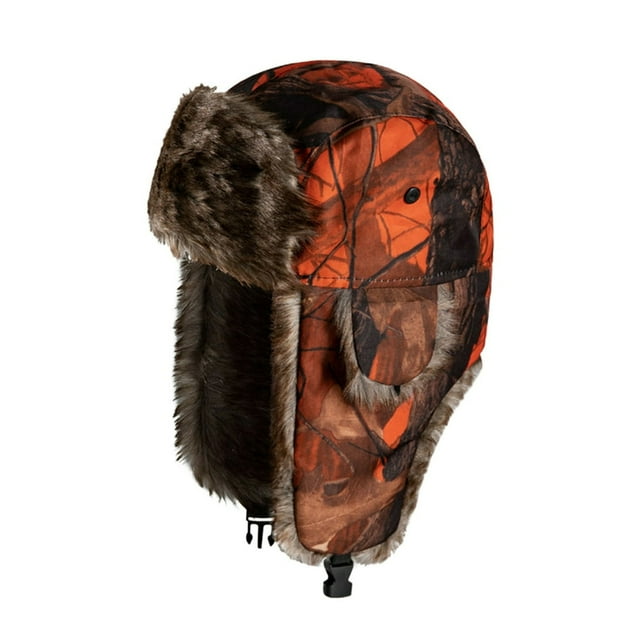 Unisex Cap Camouflage Plush Lining Ear Protection Brimless Windproof Autumn Winter Thicken Riding Trapper Hat for Outdoor