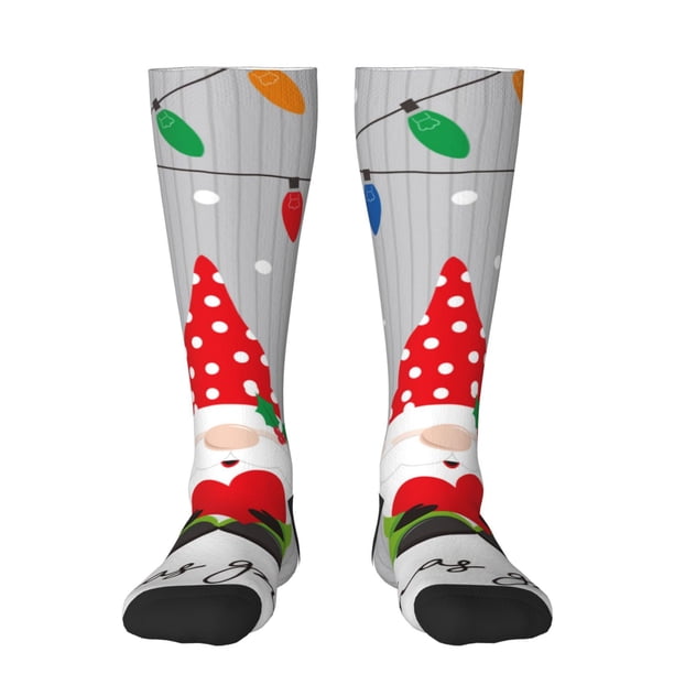 Balery Merry Christmas Gnome1 Calcetines novedosos Calcetines deportivos Calcetines hasta la rodilla Calcetines de algodón Calcetines originales y geniales