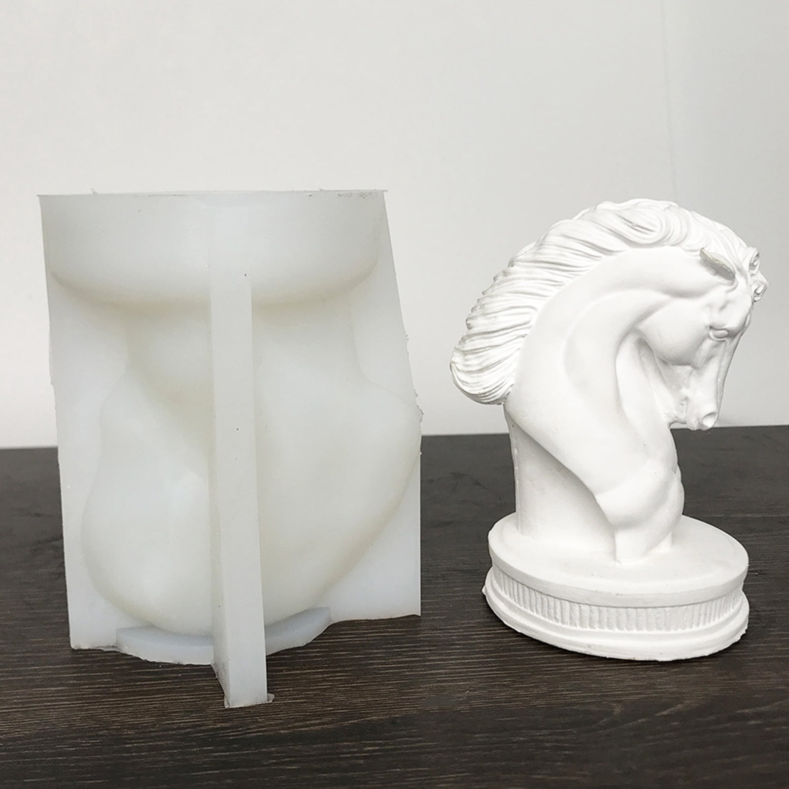 HomeLife Horse Head Sculpture Silicone Mold Non-sticky Reusable 3D Horse Head Candle Plaster Art Resin Making DIY Soap Aroma Candle Mold Craft Supplies Home Decor