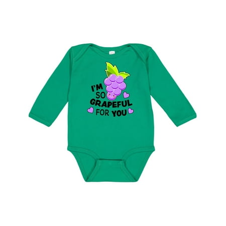 

Inktastic Im So Grapeful For You with Cute Grapes Gift Baby Boy or Baby Girl Long Sleeve Bodysuit