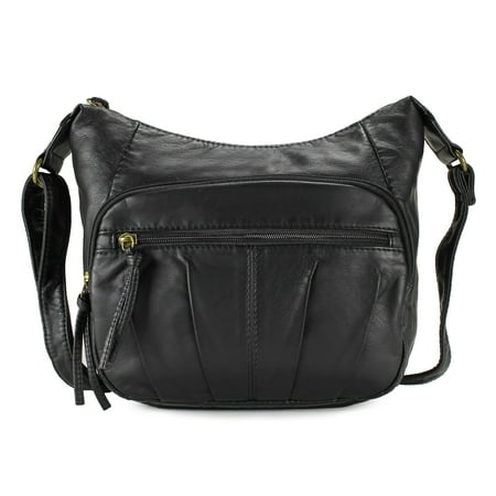 Trendy Suede Handbag - Scarleton Trendy Tri Pocket Crossbody Bag H1969
