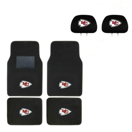 - Kansas City Chiefs 4 Pc Carpet Floor Mats And Headrest Cover