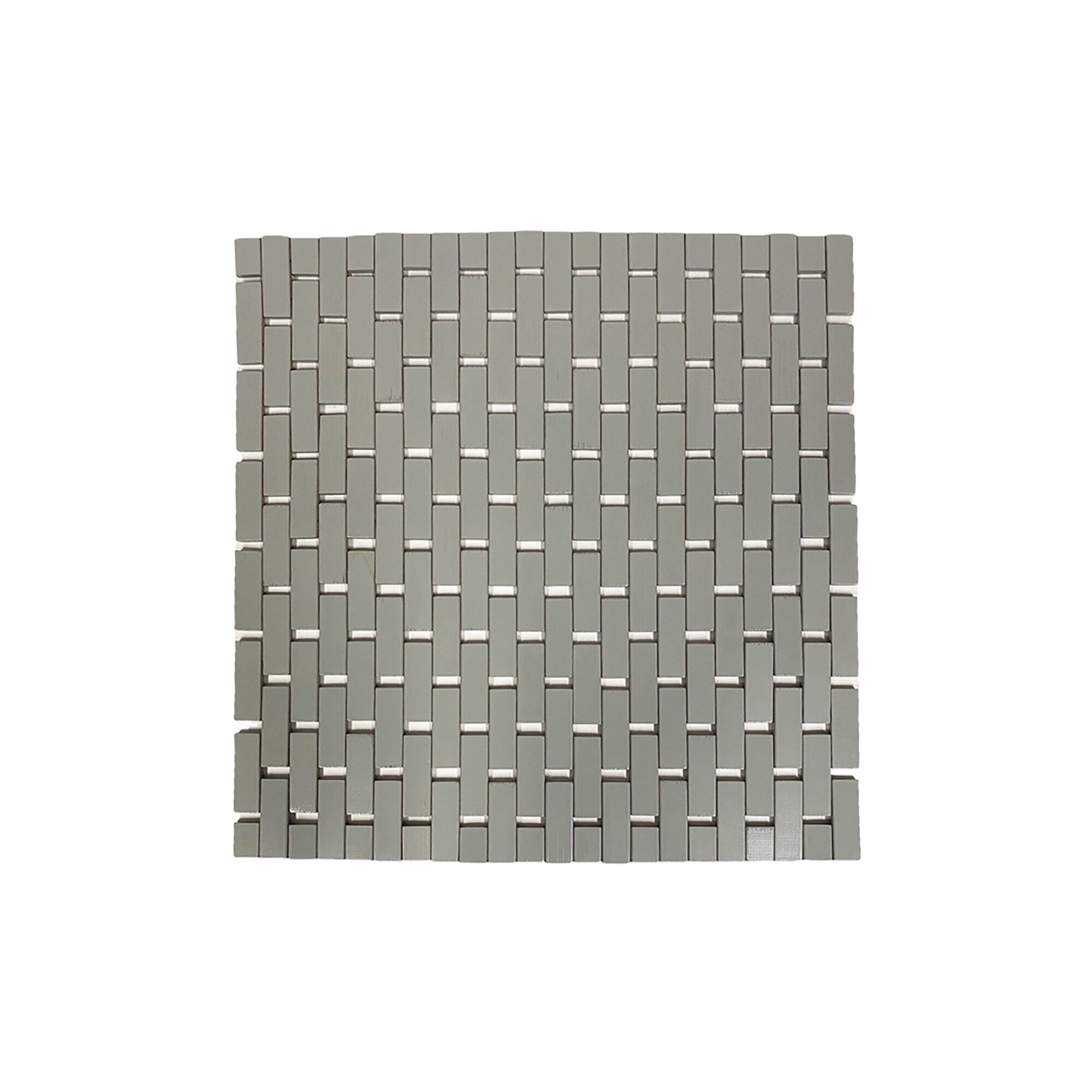 Bathroom Rug Bamboo Duckboard Mat Grey 18"Lx 18"W