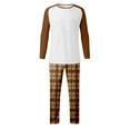 thumbnail image 4 of GDREDA Ensemble Pantalon et Haut de Pyjama pour Homme Masculin Automne et Hiver sous-Vêtement d'Intérieur Haut à Manches Raglan et Pantalon à Carreaux Imprimé Ensemble Deux Pièces de Tenue d'Intérieur Pyjama et Vêtements de Détente pour Homme Café,S, 4 of 5