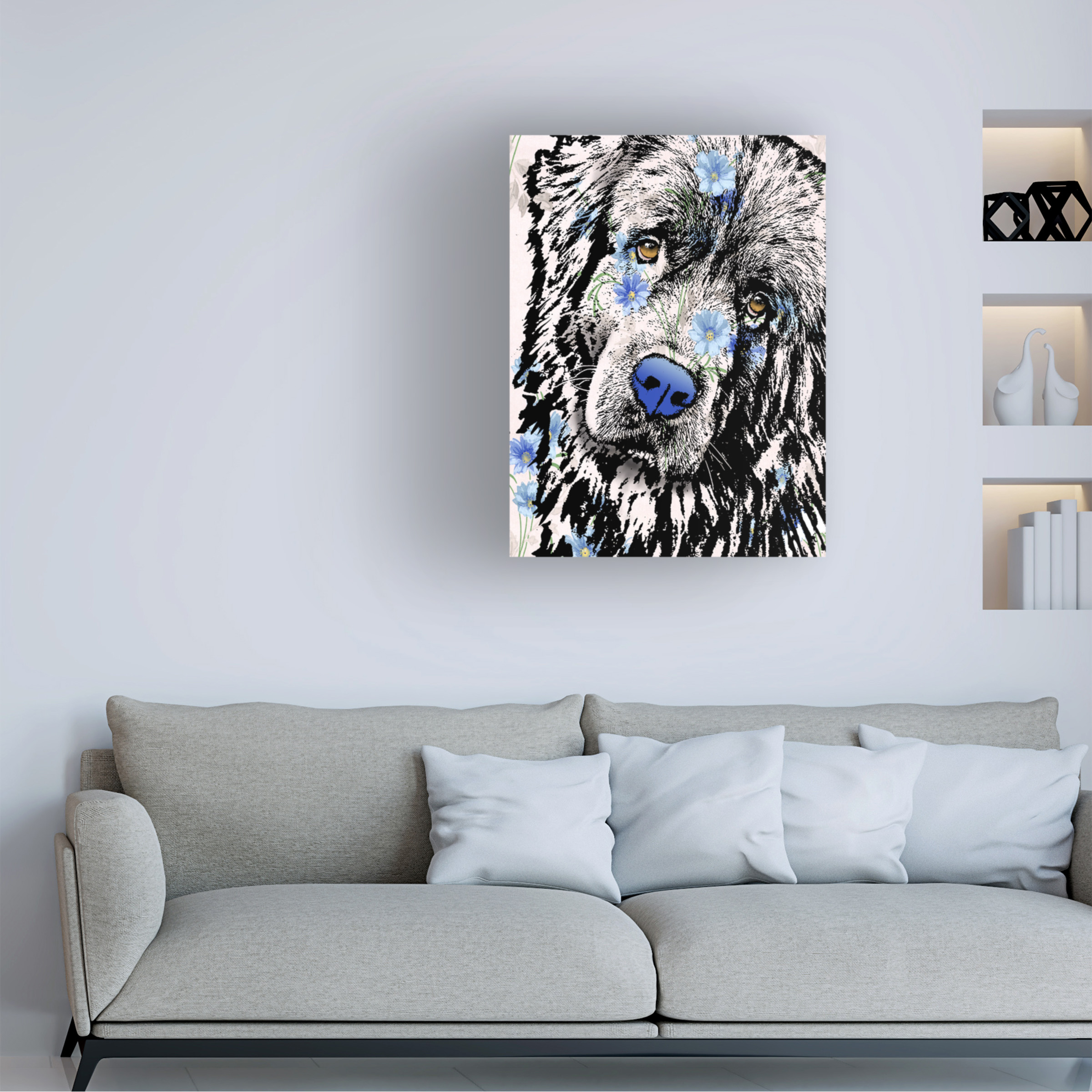 Canvas Wall Art - Dean Russo 'Newfie' Wall Art for Living Room, Bedroom, or Office DÃ©cor by Trademark Fine Art - 35 x 47 Inches