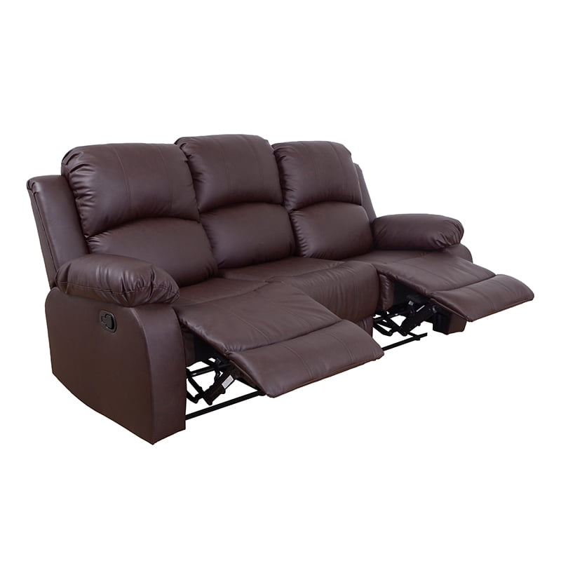 Semi PU and PVC 3-Seat Sofa - Modern Sofa with Intelligent Functions, Solid Wood Frame, and High-Quality Sponge for Living Room
