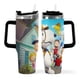 thumbnail image 2 of Snoopy Vaso aislado de acero inoxidable con asa, diseño temático, regalo para familia, amigos y fans; incluye pajita y encaja en el portavasos estándar, 40 oz, 2 of 6
