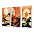 thumbnail image 3 of Designart "Setting Sun Atop the Mountain IV" Landscape Modern Framed Wall Art Set Of 3 - Orange Landscape Modern Frame Gallery Wall Set For Home Decor, 3 of 7
