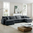 thumbnail image 3 of 155 Inch Oversized Modular Sectional Sofa with 2 Ottomans, U Shaped Sectional Couches with 37" Extra Wide Seat for Huge Person, Comfy Extra Large 4 Seat Sofa Set, Grey, 3 of 9