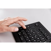 CHERRY Stream Keyboard Wired USB SX Scissors Mechanism QWERTY Whisper-Quiet Silent Keystroke for Home Office, Work or Personal Computer. Black