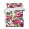 thumbnail image 2 of Pink Floral Twin XL Size Down Alternative Comforter,Lightweight Comforter Quilt Bedding Set with Pillow Shams Watercolor Flowers Leaves Plants Watercolor Bed Comforter Duvet Insert 68"x98", 2 of 7