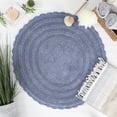 thumbnail image 4 of DII Stonewash Blue Round Crochet Bath Mat, 4 of 4
