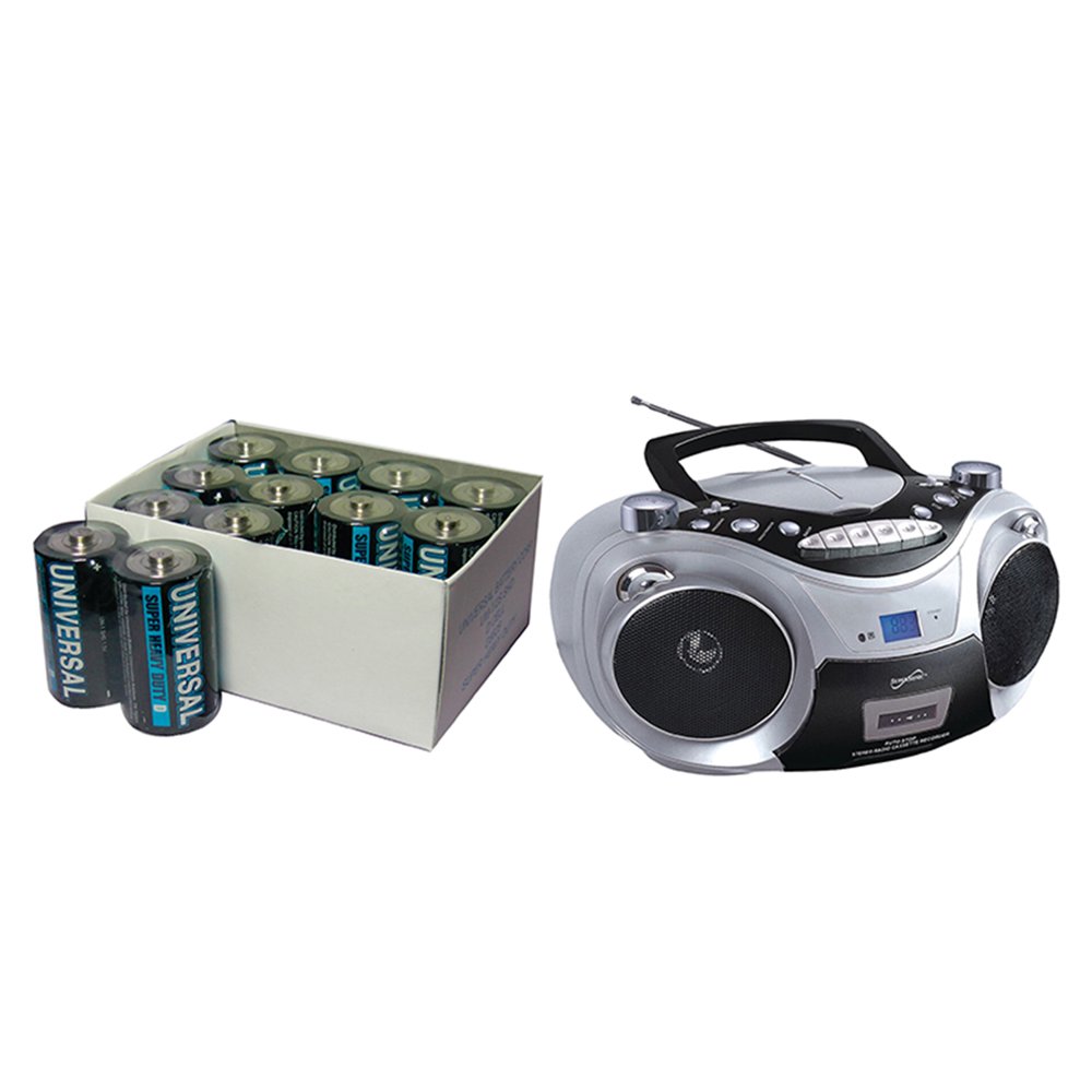 Supersonic SC709 Silver Portable MP3 & CD Player With Cassette