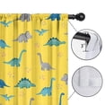 thumbnail image 4 of Blackout Kids Curtains,Yellow Cartoon Dinosaurs Pattern Childrens Insulated Curtains Set Of 2,Bedroom Essentials,Toddler Room Decor 42"x84", 4 of 5