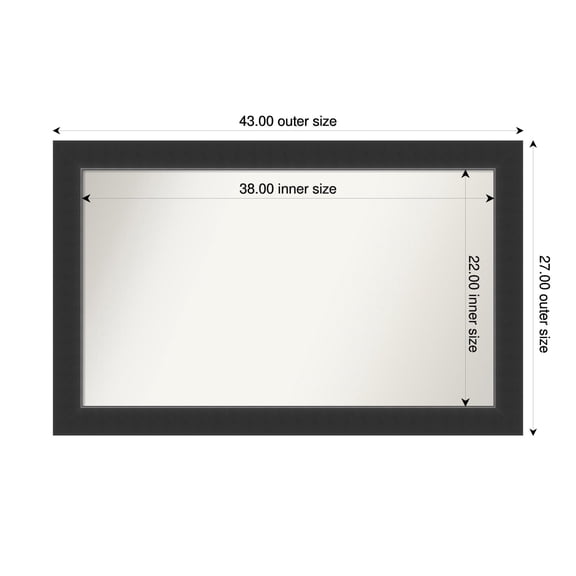 Amanti Art Custom Wall and Bathroom Mirror (27 x 43 in.), Corvino Black Frame