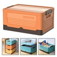 thumbnail image 3 of Caja de almacenamiento plegable con tapa para estanterías y armarios de viaje. Naranja L, 3 of 9