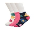 thumbnail image 3 of Wonder Nation Girls Flower Icon Cozy Ankle Socks, 3-pack, Size Medium (Shoe Size 10.5-4), 3 of 6