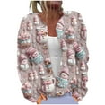 thumbnail image 2 of Wiyuqeen Womens Christmas Knit Cardigans Xmas Tree Print Cardigan Sweaters Button Down Long Sleeve Fall Jackets Plus Size Funny Coats, 2 of 5