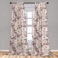 thumbnail image 2 of Pastel Window Curtains, Vintage Floral Blooming Wild Rose and Leaves on Soft Colored Rounds, Lightweight Decor 2-Panel Set with Rod Pocket, Pair of - 28"x84", Eggshell and Multicolor, by Ambesonne, 2 of 3