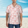 thumbnail image 4 of Daiia Cute Rabbit Carrot Hawaiian Shirt for Men Gentle Cotton Regular Short Sleeve Casual-Large, 4 of 9