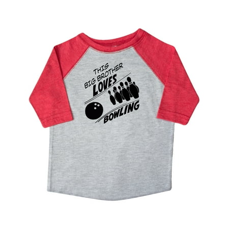 

Inktastic This Big Brother Loves Bowling Gift Toddler Boy Girl T-Shirt