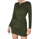 thumbnail image 4 of Moda Mujer Casual Cuello Redondo Color Sólido Manga Larga Vestido Ajustado Pompotops  hdfakjf3762, 4 of 9