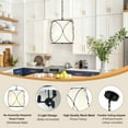 thumbnail image 4 of Uznhty Drum Chandelier Pendant Lights Kitchen Island with Fabric Shade Balck Cage Pendant Light for Dining Room Hallway Adjustable Chain 12inch 3 Light, 4 of 13