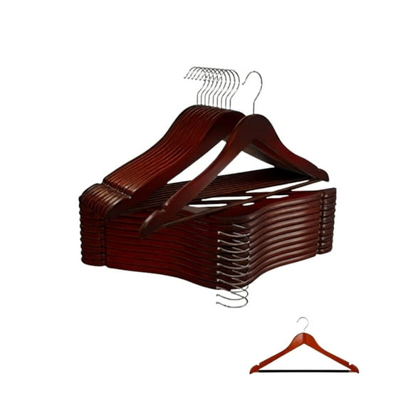 40 Ganchos Para Ropa Madera Antideslizante Premium Durables