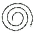 thumbnail image 3 of Crucible Jewelry Men's Black Plated Stainless Steel Rounded Curb Chain Necklace (3.5mm) - 22", 3 of 5