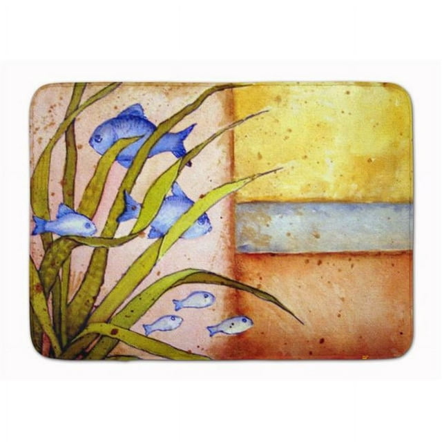 Carolines Treasures PJC1118RUG Message From The Sea Fishes Machine Washable Memory Foam Mat