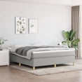 thumbnail image 1 of vidaXL Box Spring Bed with Mattress Light Grey 183x213 cm California King Fabric, 1 of 5