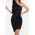 thumbnail image 4 of KRE Prime Women Tie Front One-Shoulder Sleeveless Dress, 4 of 15