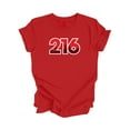 thumbnail image 1 of 216 Cleveland Ohio USA Code Régional Skyline de la Ville Cadeau - T-Shirt Unisexe - Inspired X, 1 of 1