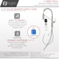 thumbnail image 4 of Stylish Tivoli One-Handle Brushed Stainless Steel Pull Down Kitchen Faucet Height 16¾" K-149S, 4 of 14