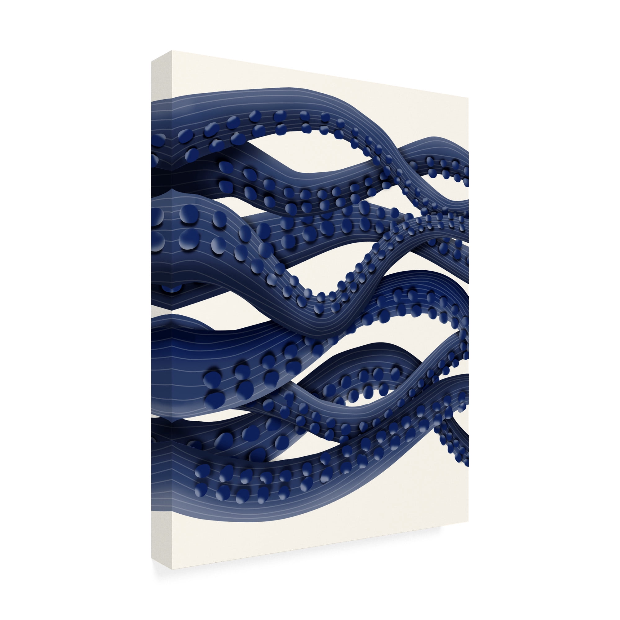 Trademark Fine Art 'Giant Octopus Blue Triptych B' Canvas Art by Fab Funky
