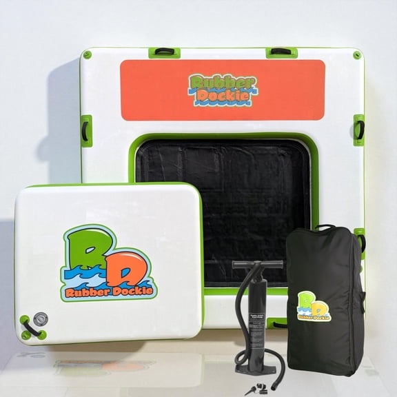 Rubber Dockie Hybrid 2-in-1 Floating Island Platform Water Hammock