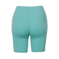thumbnail image 3 of A2Y Women's Basic Solid Premium Cotton Mid Thigh High Rise Biker Bermuda Shorts Ash Mint 3XL, 3 of 5