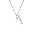 thumbnail image 2 of Delight Jewelry Silvertone Mini Pink Running Shoe Silvertone Believe Faith Prayer Hope Bar Charm Necklace, 23", 2 of 4