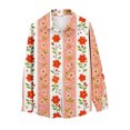 thumbnail image 4 of Endives Women's Button Down Shirt Floral Print Relaxed Fit Long Sleeved Shirt Outerwear Spring Summer Outfit Orange, 4 of 7