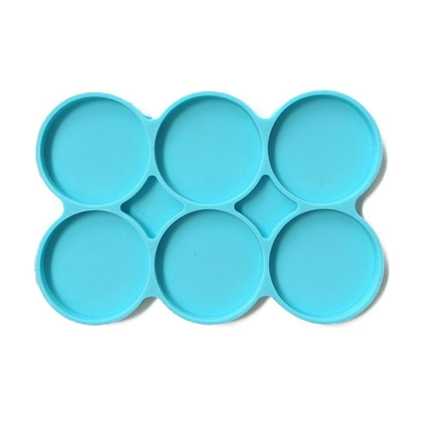 6Cavity Silicone Large Round Molds Disc Resin Coaster Molds 6 Pack Circle Molds