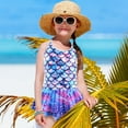 thumbnail image 3 of Jurebecia Girls Swimming Costume Mermaid One Piece Swimwear Girls Ruffle Swimsuit for Kids Bikini Sets for Girls Summer Pool Beach Holiday Water Sports Surfing 5-6 Years 120 CM, 3 of 10